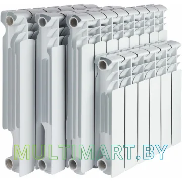 Алюминиевый радиатор FIRENZE AL 500/100 A11, серый квадрат, 12 секций ( 00-00014996)